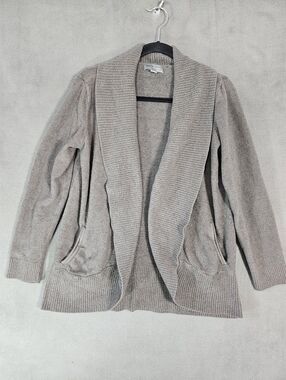Barefoot Dreams Cozychic Lite Gray Cardigan Sweater Opend Front Chunky L / XL